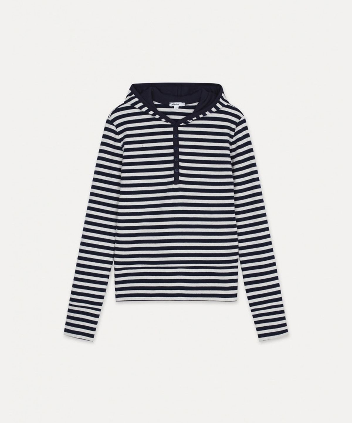 섭듀드(SUBDUED) T-shirt with Buttons and Hood (LIGHT GREY BLUE)