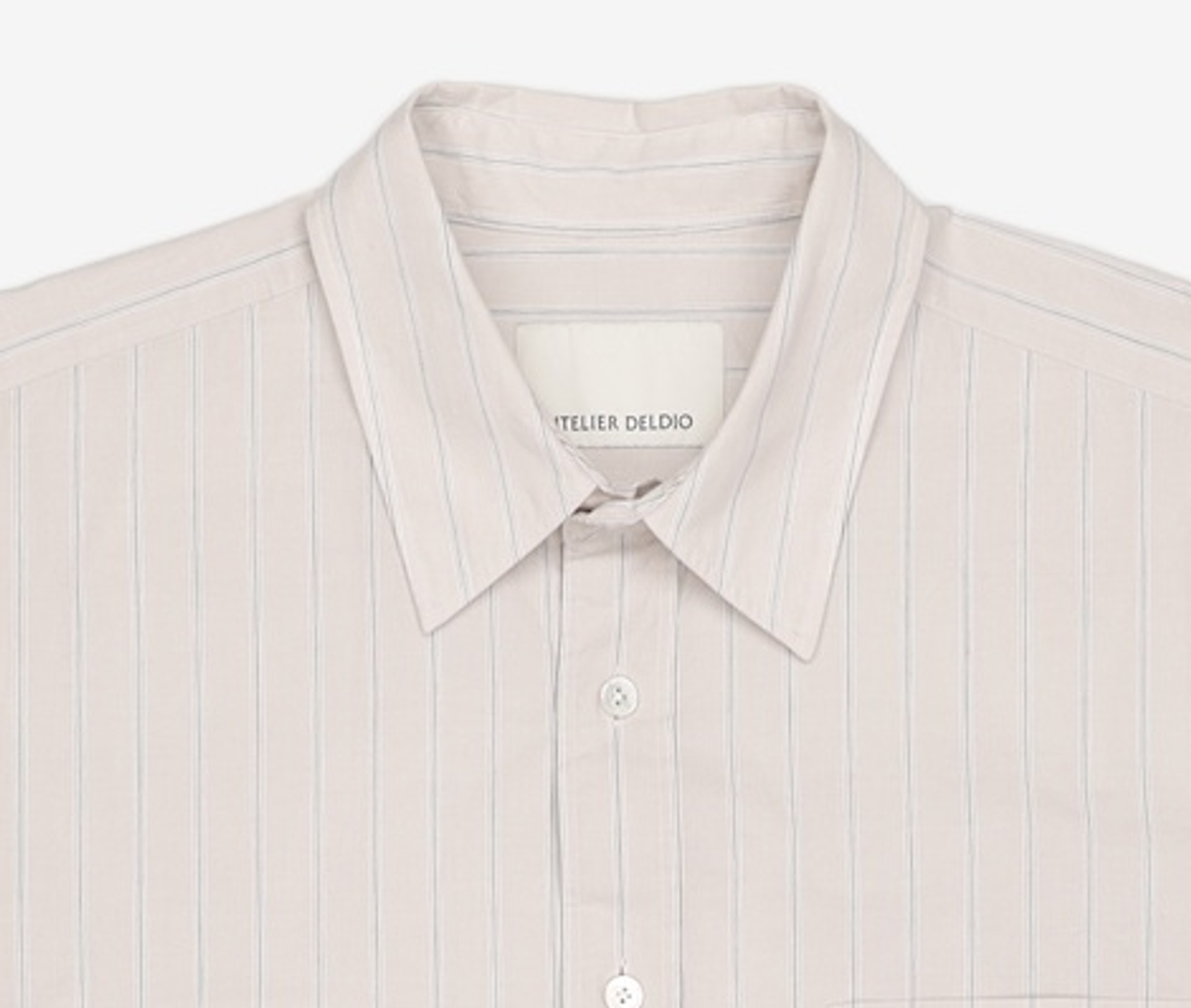 아틀리에 델디오(ATELIER DELDIO) ORGANIC COTTON STRIPE COMFORT SHIRT (GREY) M