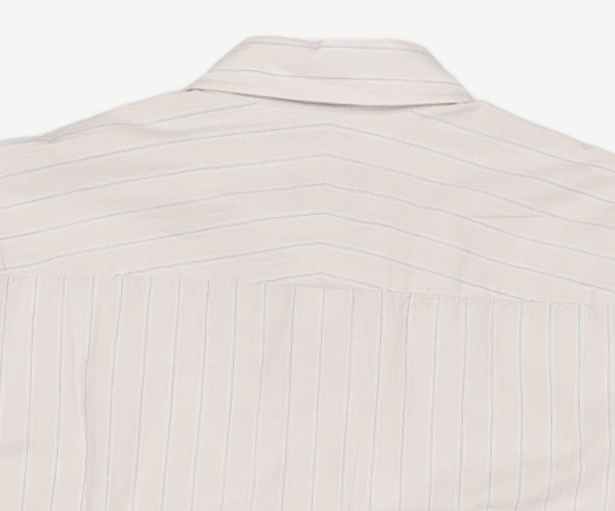 아틀리에 델디오(ATELIER DELDIO) ORGANIC COTTON STRIPE COMFORT SHIRT (GREY) M