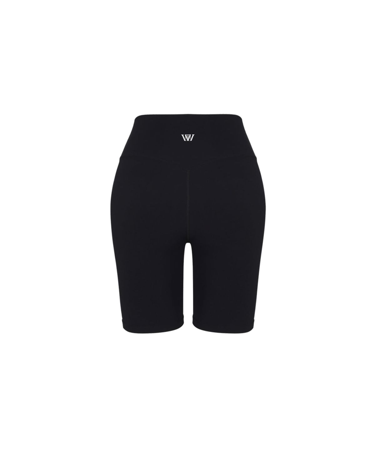 워너비즈핏(WANNABEZFIT) DEMI 3D라벨 4부 레깅스 블랙