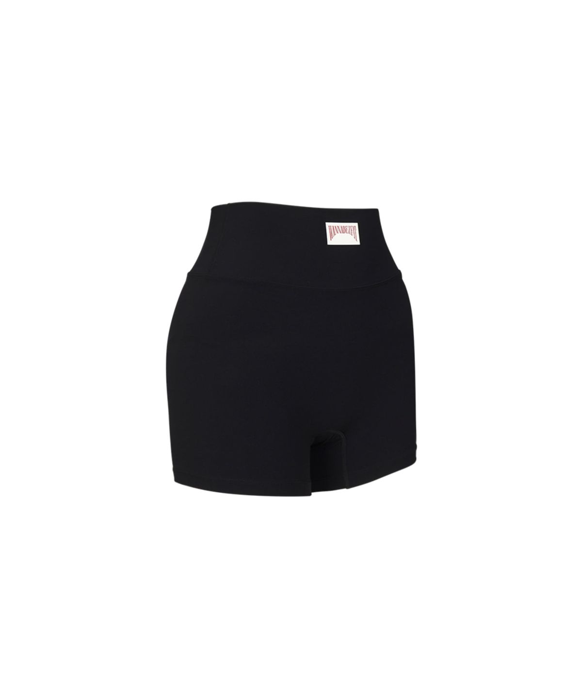 워너비즈핏(WANNABEZFIT) DEMI 3D라벨 2.5부 레깅스 블랙