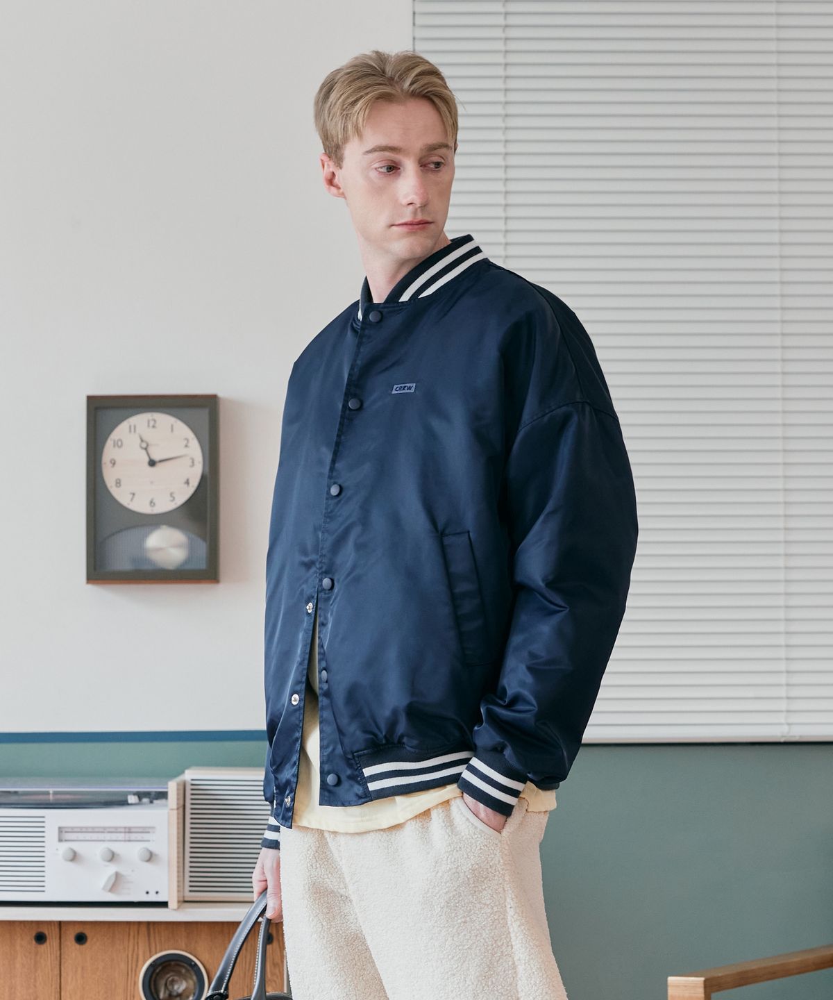 크루멤버스온리(CREW MEMBERS ONLY) BASIC STADIUM JACKET NAVY