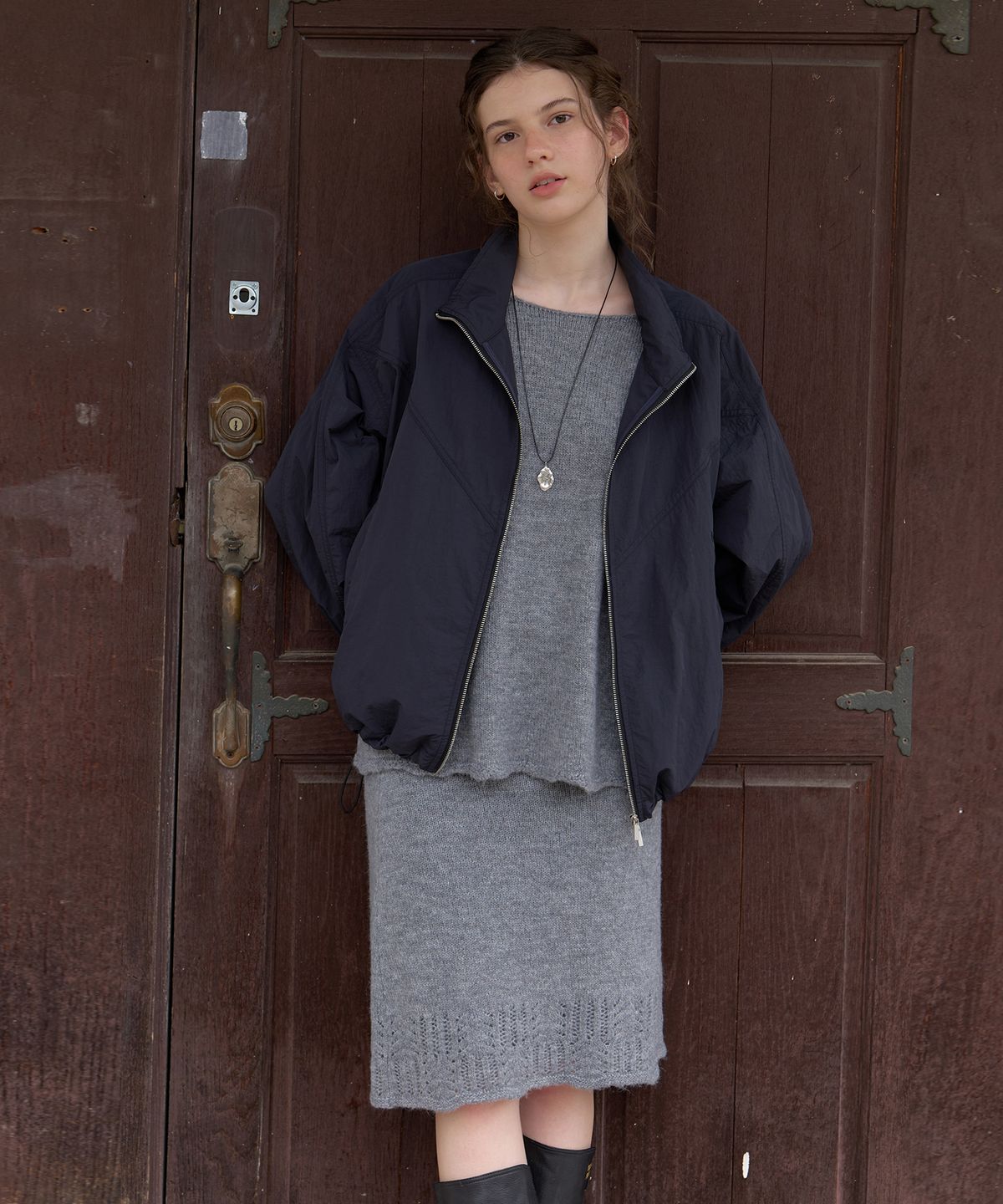리엘(RE L) Hay wind jacket (black)