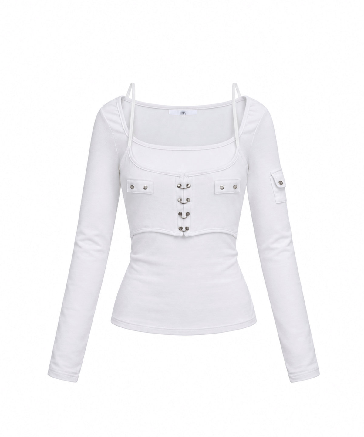 어니브(ANIV) PIERCING CORSET LONG SLEEVE WHITE