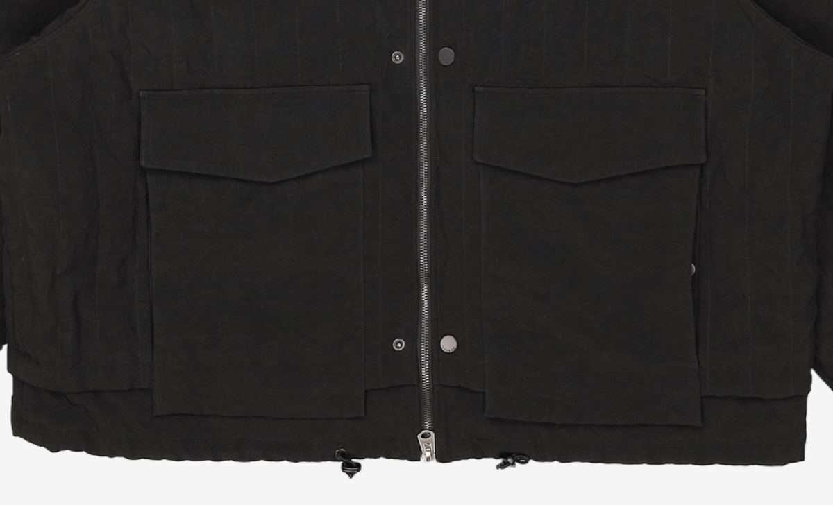일꼬르소(IL CORSO) 퀼티드 카라 패딩 블루종 블랙 IEJU3F304BK L