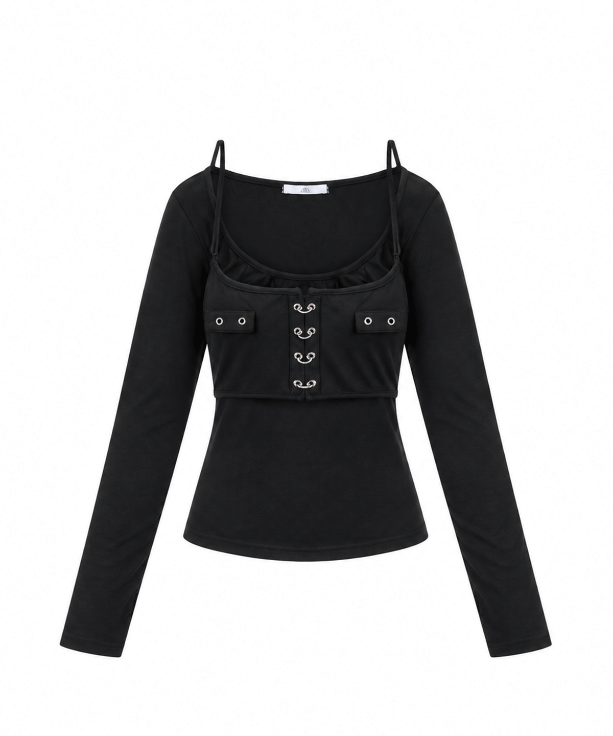 어니브(ANIV) PIERCING CORSET LONG SLEEVE BLACK
