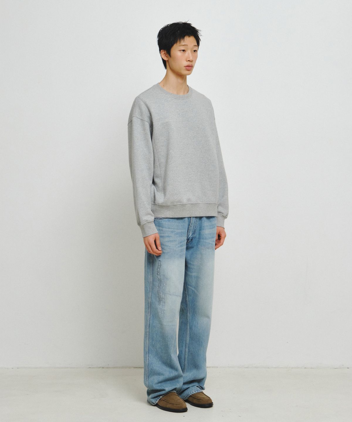 엔도어(ENDOOR) Distressed Repair Denim Pants (Light Blue)