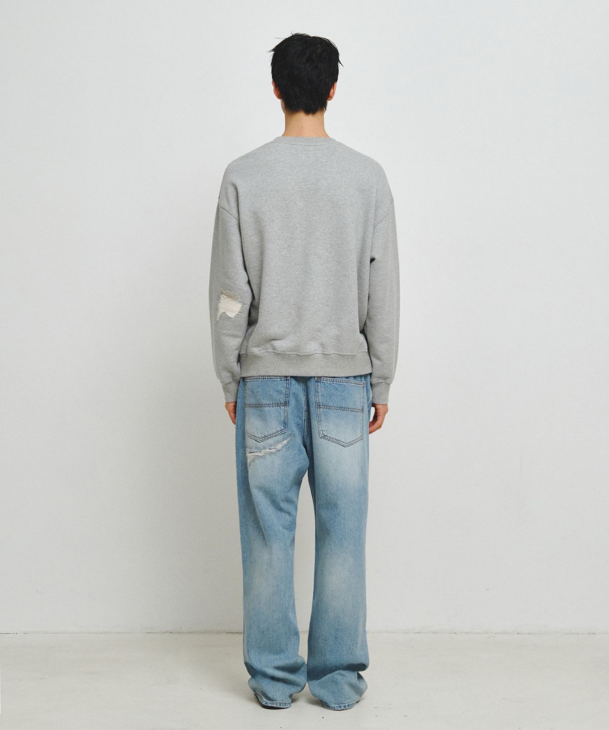엔도어(ENDOOR) Distressed Repair Denim Pants (Light Blue)