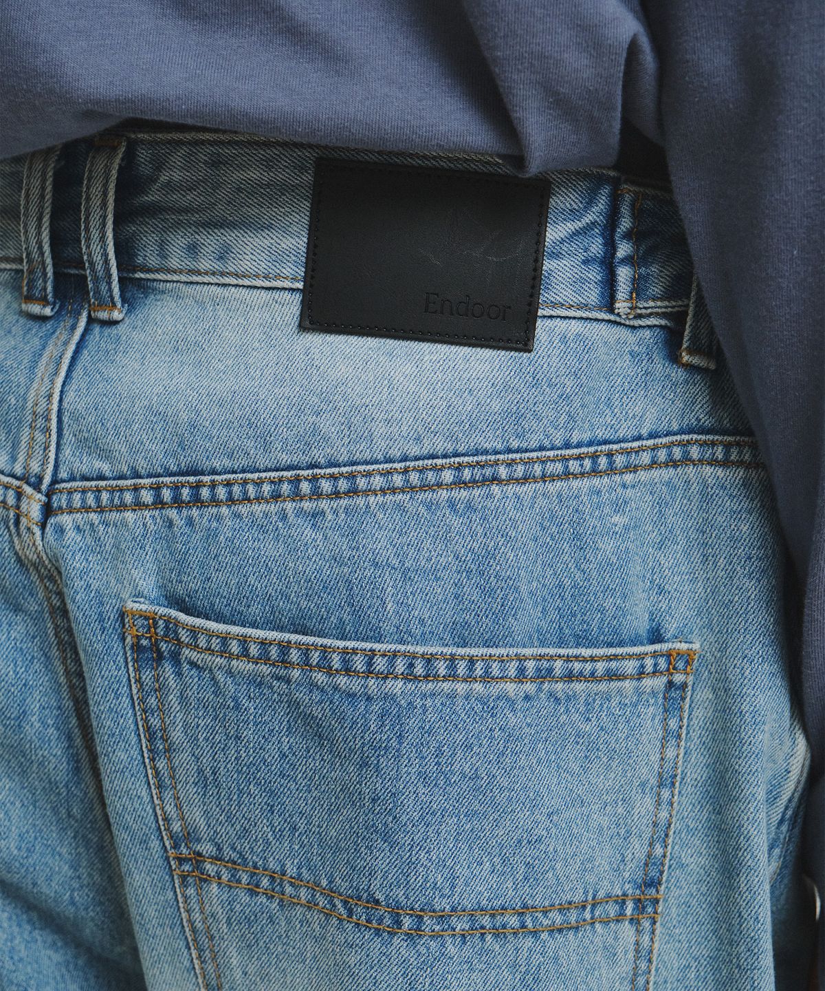 엔도어(ENDOOR) Distressed Repair Denim Pants (Light Blue)