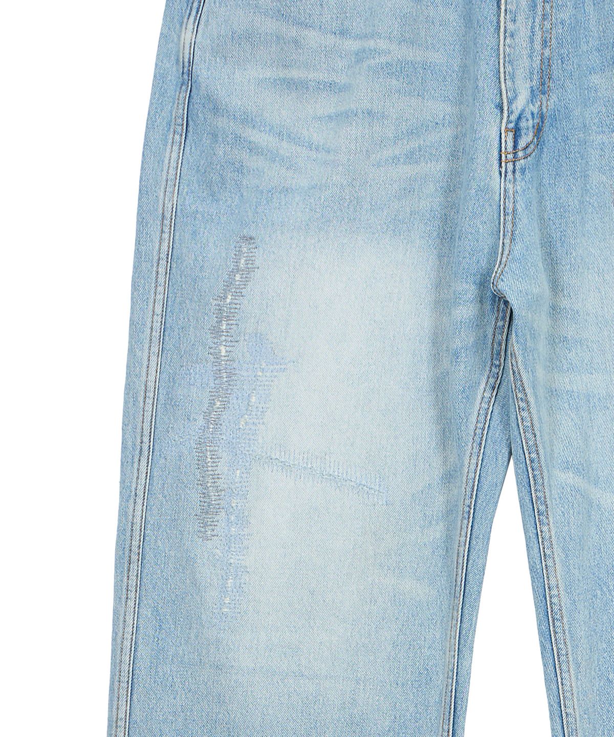 엔도어(ENDOOR) Distressed Repair Denim Pants (Light Blue)