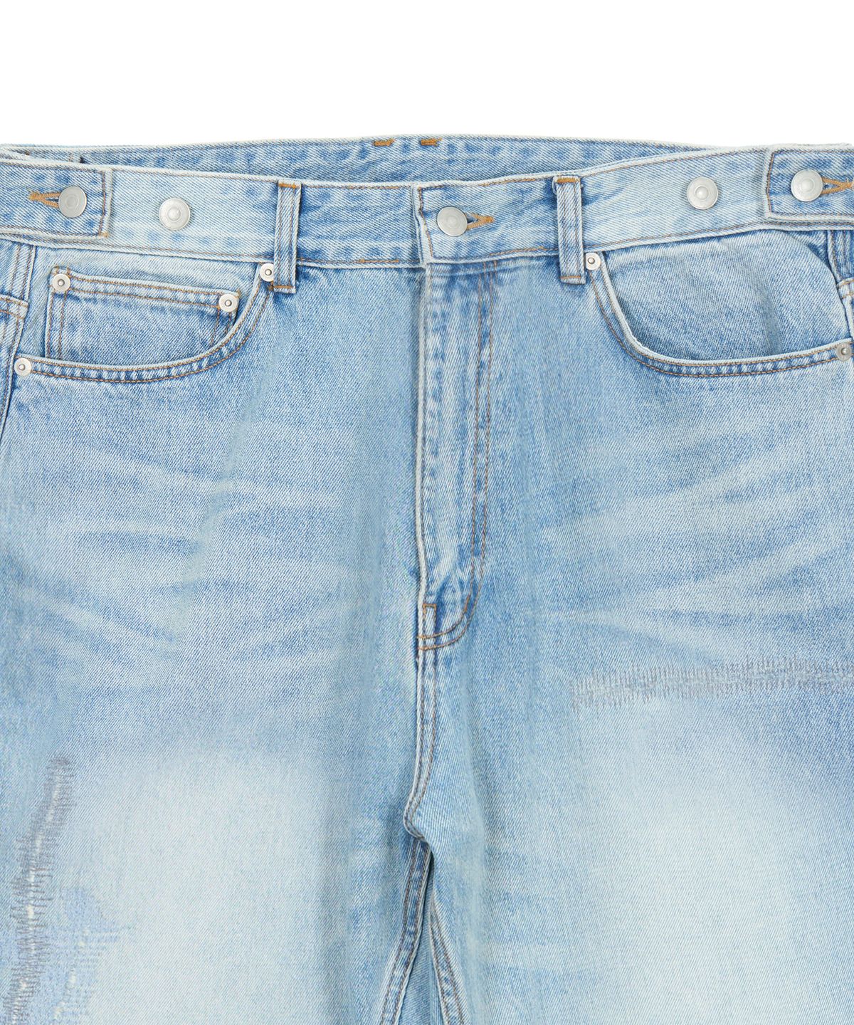 엔도어(ENDOOR) Distressed Repair Denim Pants (Light Blue)