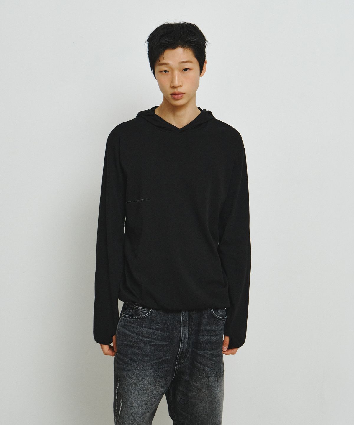 엔도어(ENDOOR) Scar Finger Hole Hoodie (Black)