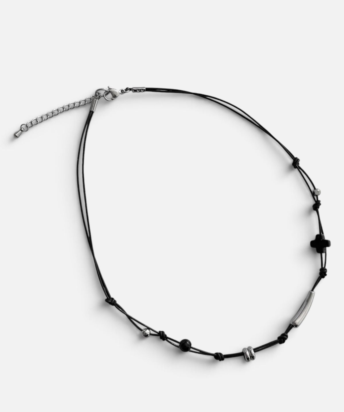 셉텐벌5(SEPTEMBER5) LEATHER STRAP SILVER NECKLACE
