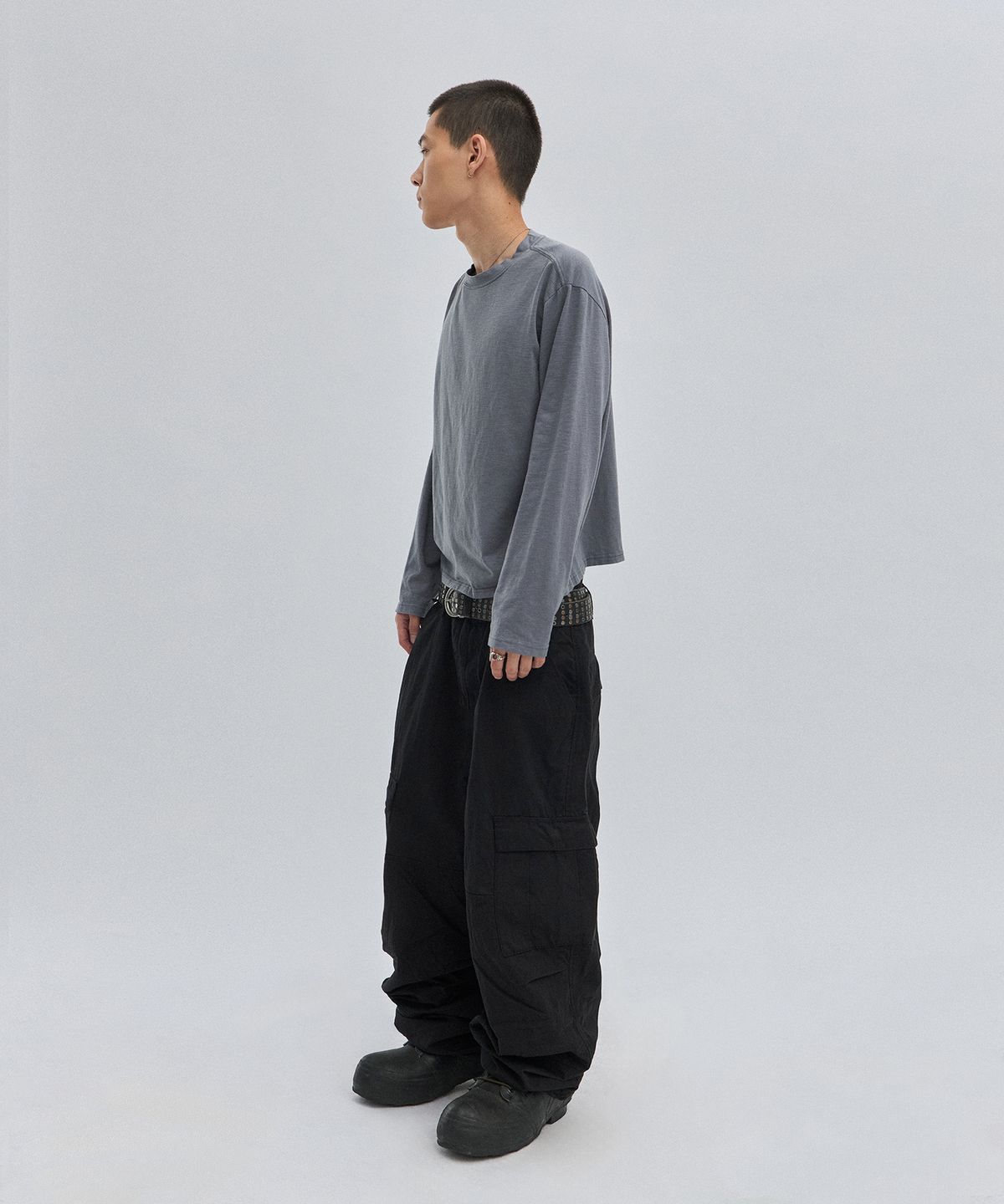 스웨이드(SUADE) [suade X 세종] TEXTURED LONG SLEEVE [PURPLE GRAY]