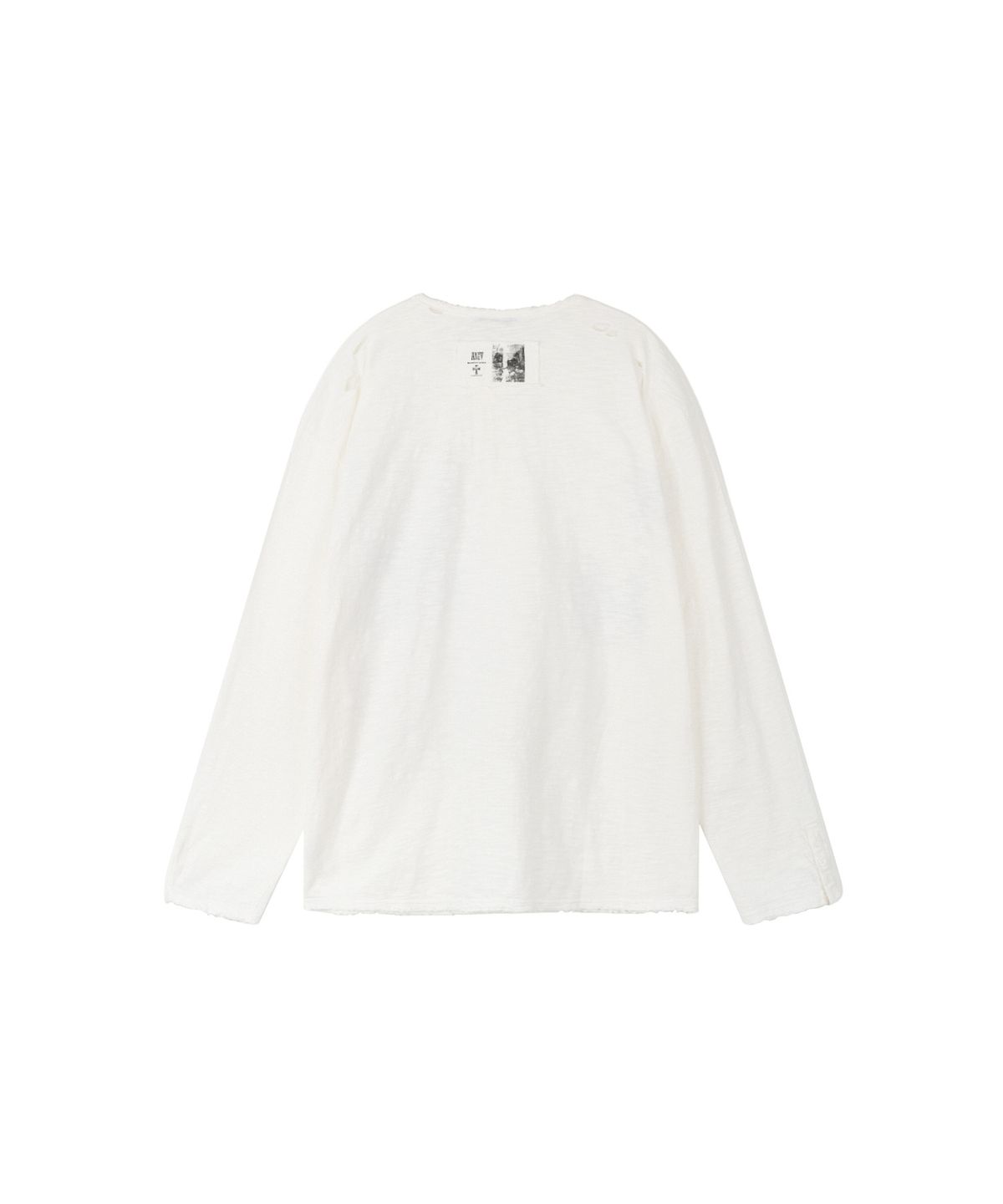 어니브(ANIV) VINTAGE HENLEY GRAPHIC LONG SLEEVE IVORY