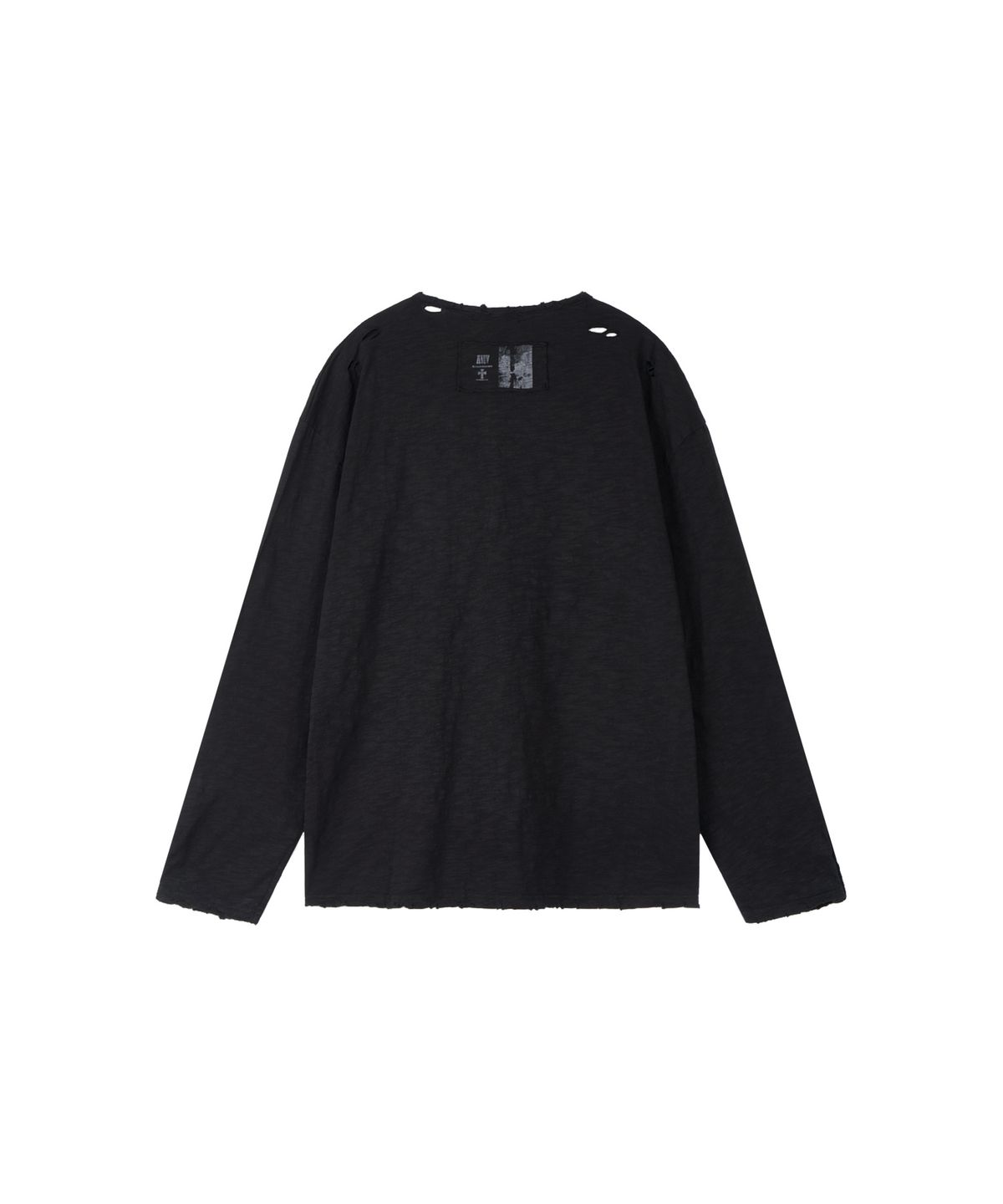어니브(ANIV) VINTAGE HENLEY GRAPHIC LONG SLEEVE BLACK