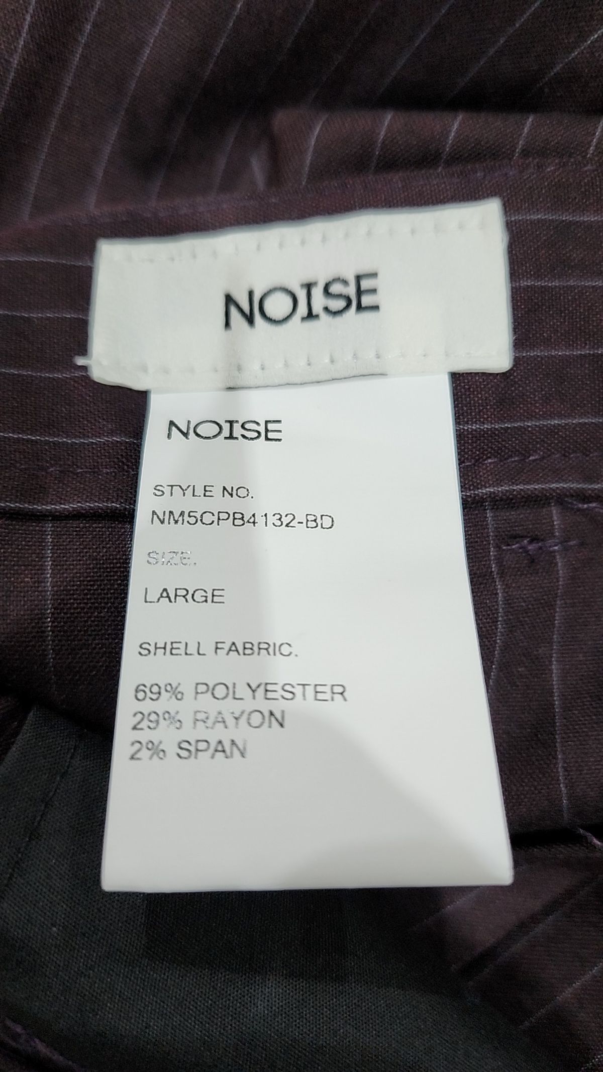 노이즈(NOISE) 스트라이프 더블 핀턱 와이드 슬랙스 - 버건디 L