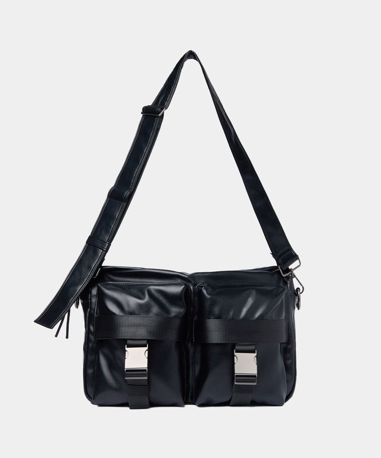 LEATHER TWO POCKET CROSS BAG