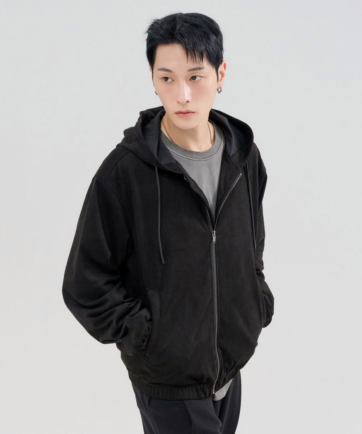 체이스컬트(CHASECULT) 남성 스웨이드 후드 점퍼-FERK4112B03