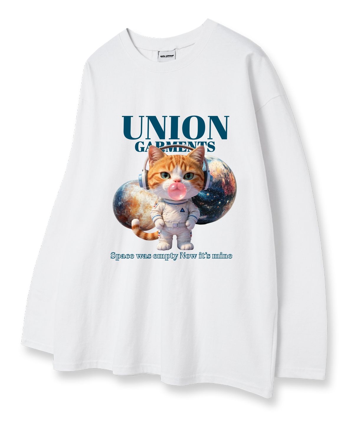 유니온가먼츠(UNION GARMENTS) 스페이스버블캣 루즈핏 긴팔 티셔츠 3COLOR [베이직or시보리]