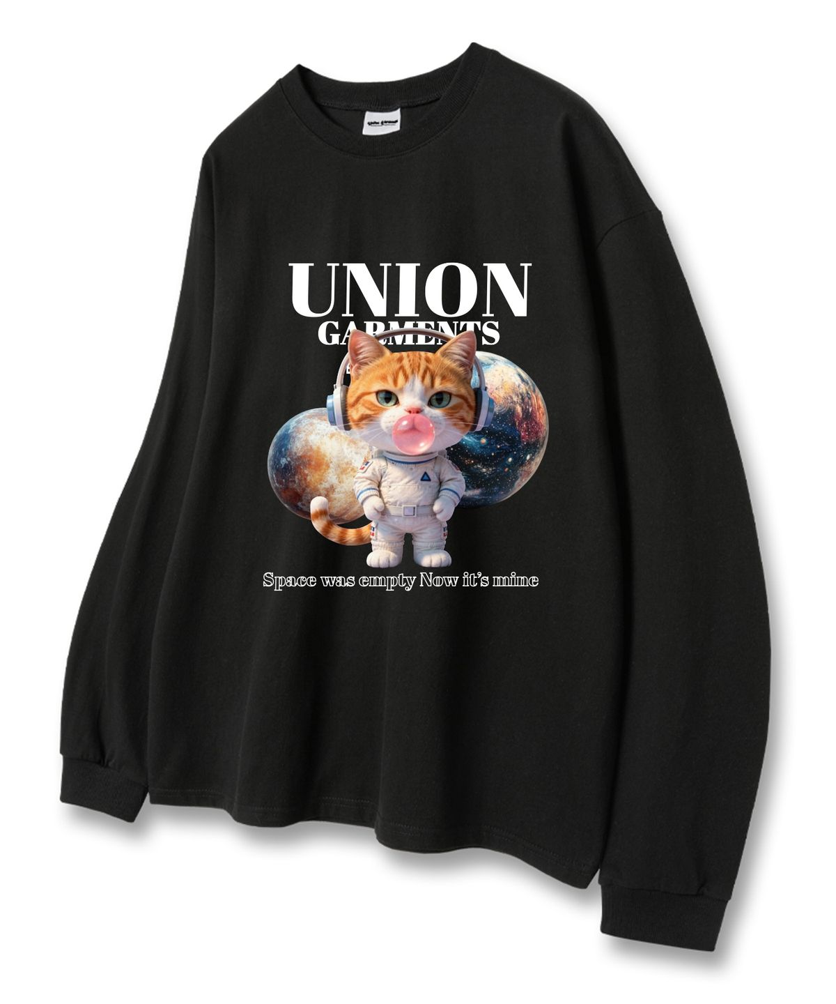 유니온가먼츠(UNION GARMENTS) 스페이스버블캣 루즈핏 긴팔 티셔츠 3COLOR [베이직or시보리]