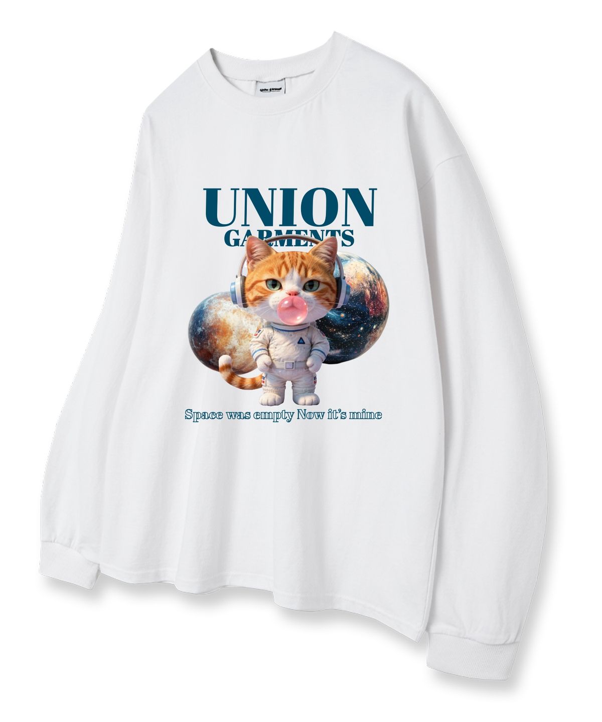유니온가먼츠(UNION GARMENTS) 스페이스버블캣 루즈핏 긴팔 티셔츠 3COLOR [베이직or시보리]
