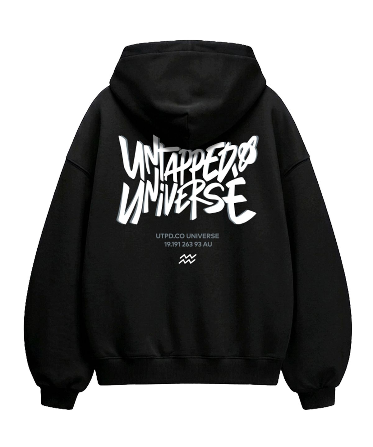 언탭트 스튜디오(UNTAPPED STUDIO) 340G 유니버스 오버랩 에센셜 벌룬 오버핏 후드 티셔츠 3Color