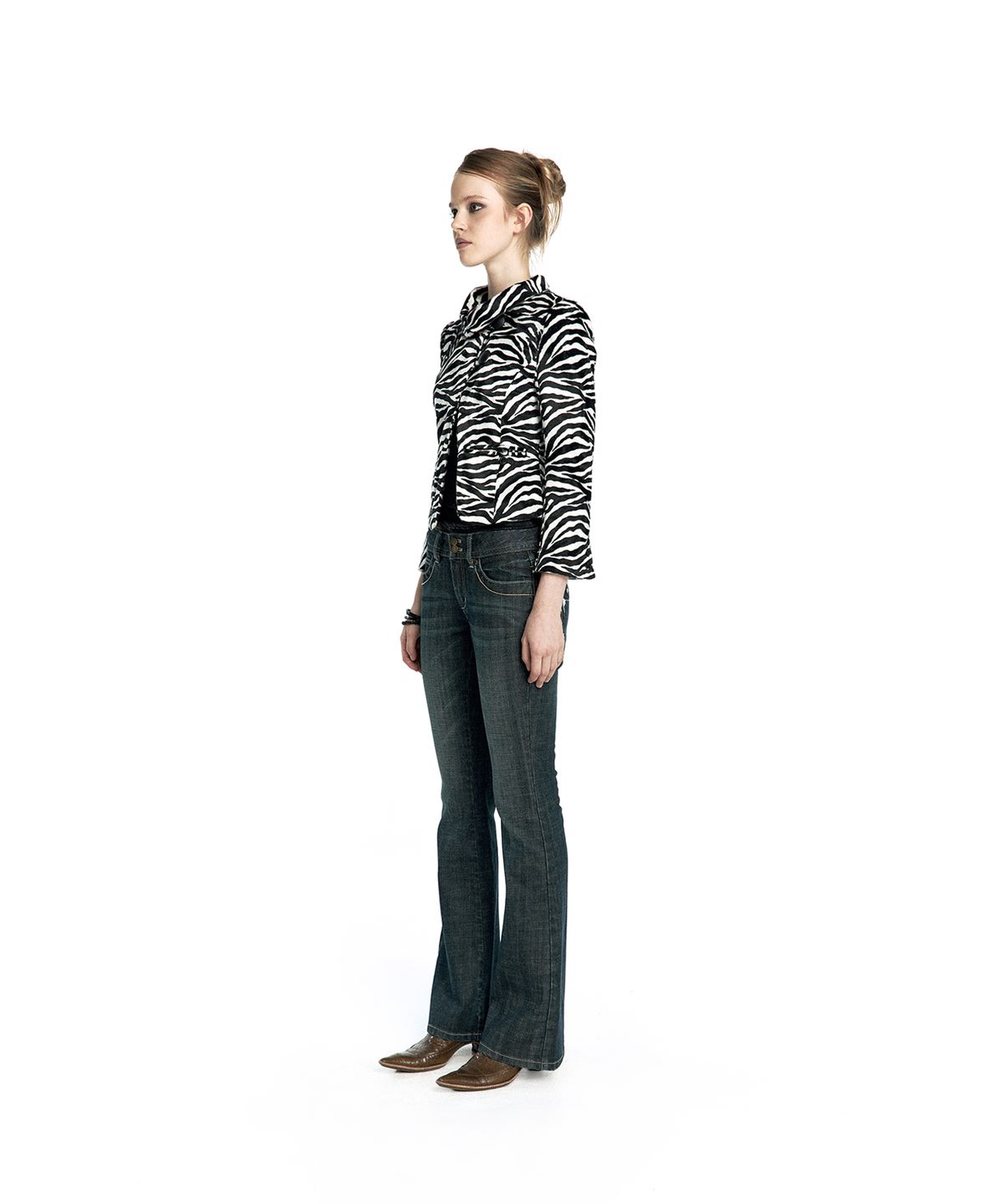 카시코(KASHIKO) Quarter Cut High-Neck Jacket Zebra