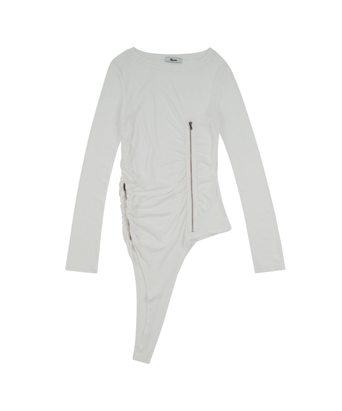 카시코(KASHIKO) Cut-Out Slash Zip Longsleeve Ivory