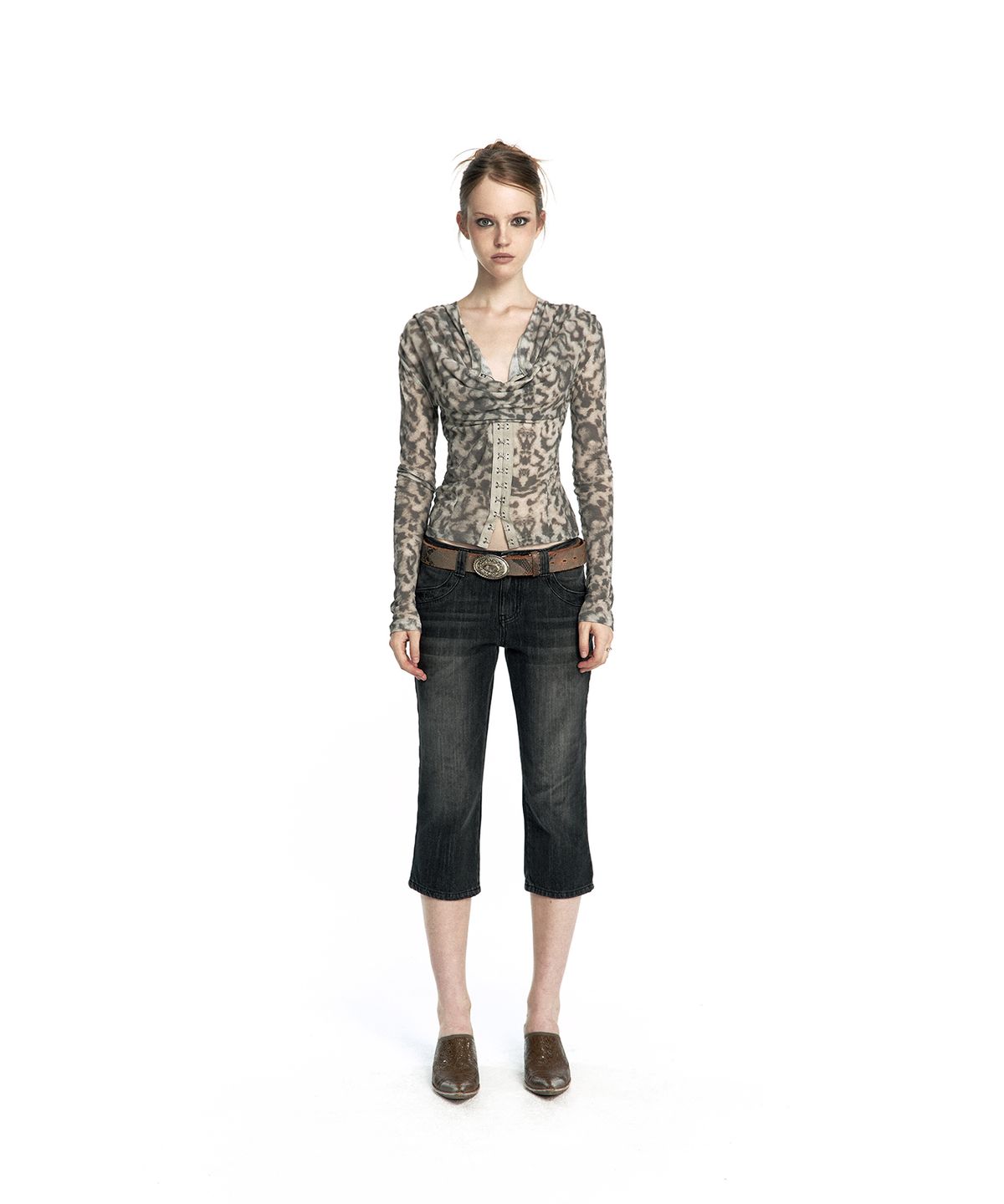 카시코(KASHIKO) Romantic Hook Corset Top Leopard