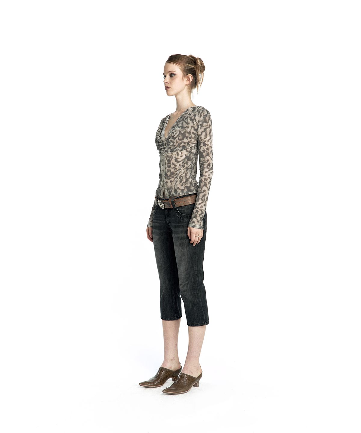 카시코(KASHIKO) Romantic Hook Corset Top Leopard