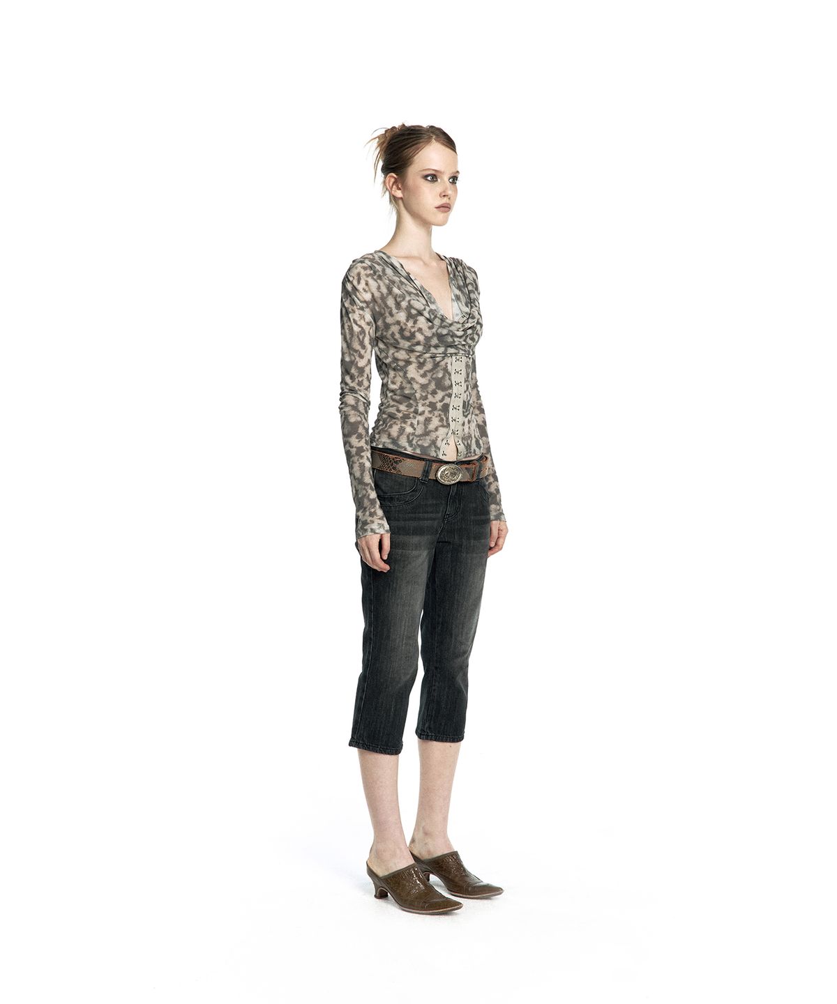 카시코(KASHIKO) Romantic Hook Corset Top Leopard