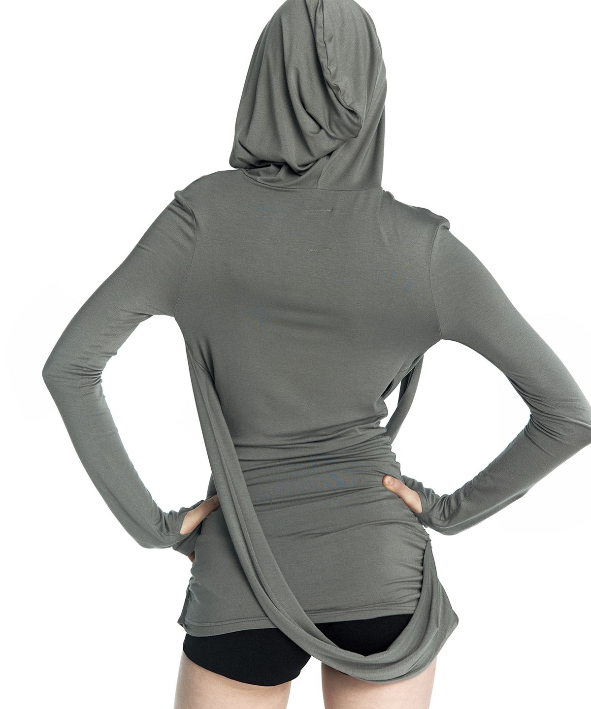 카시코(KASHIKO) Fallen Strapped Hooded Top Charcoal