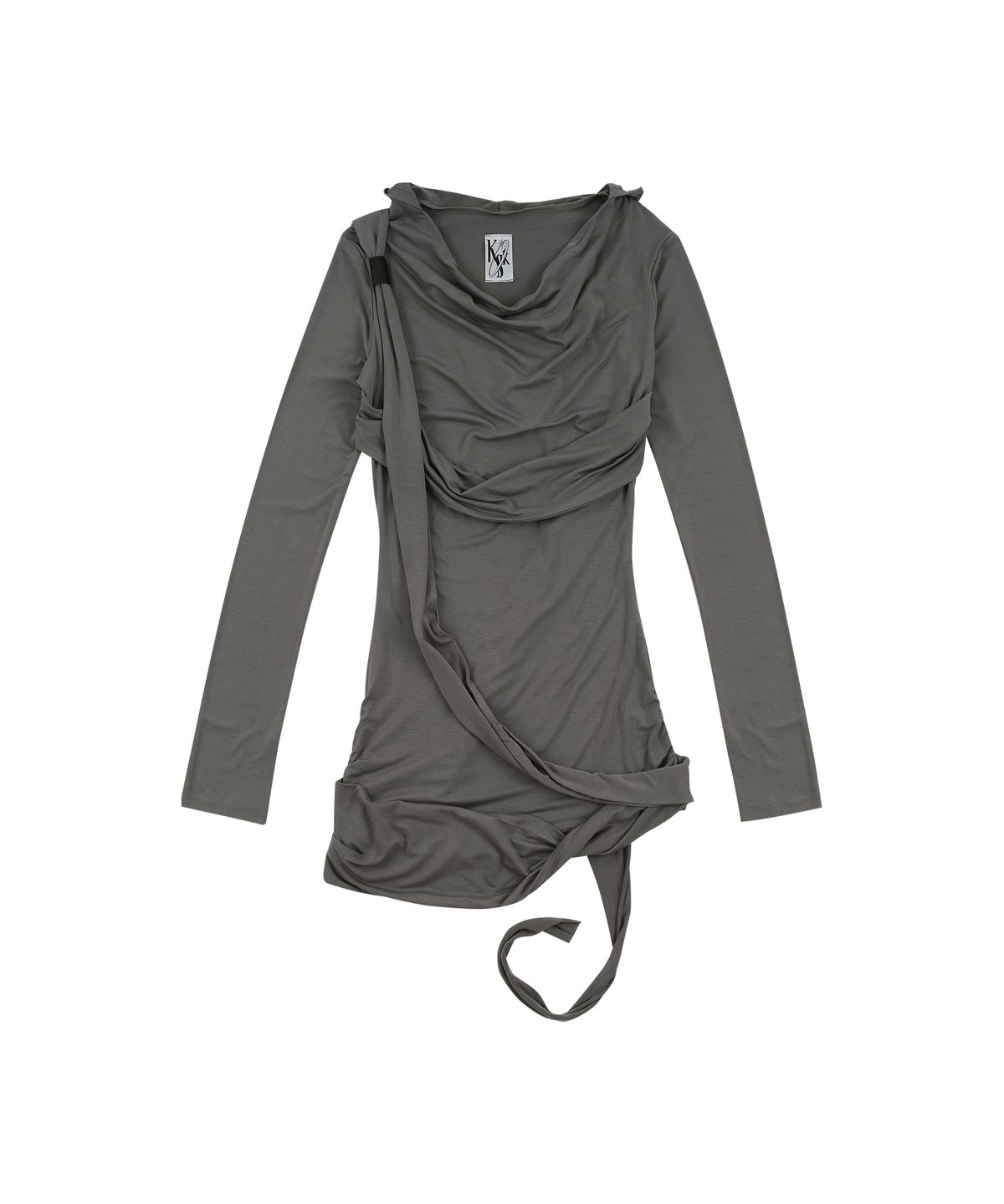 카시코(KASHIKO) Fallen Strapped Hooded Top Charcoal
