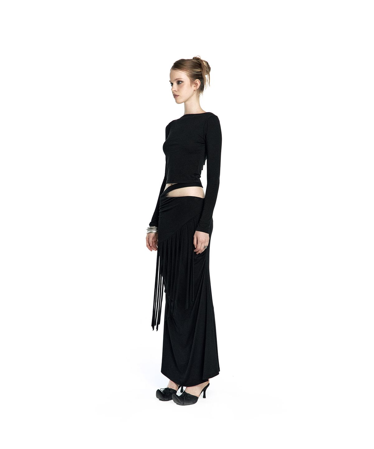 카시코(KASHIKO) Distressed Braided Longsleeve Black