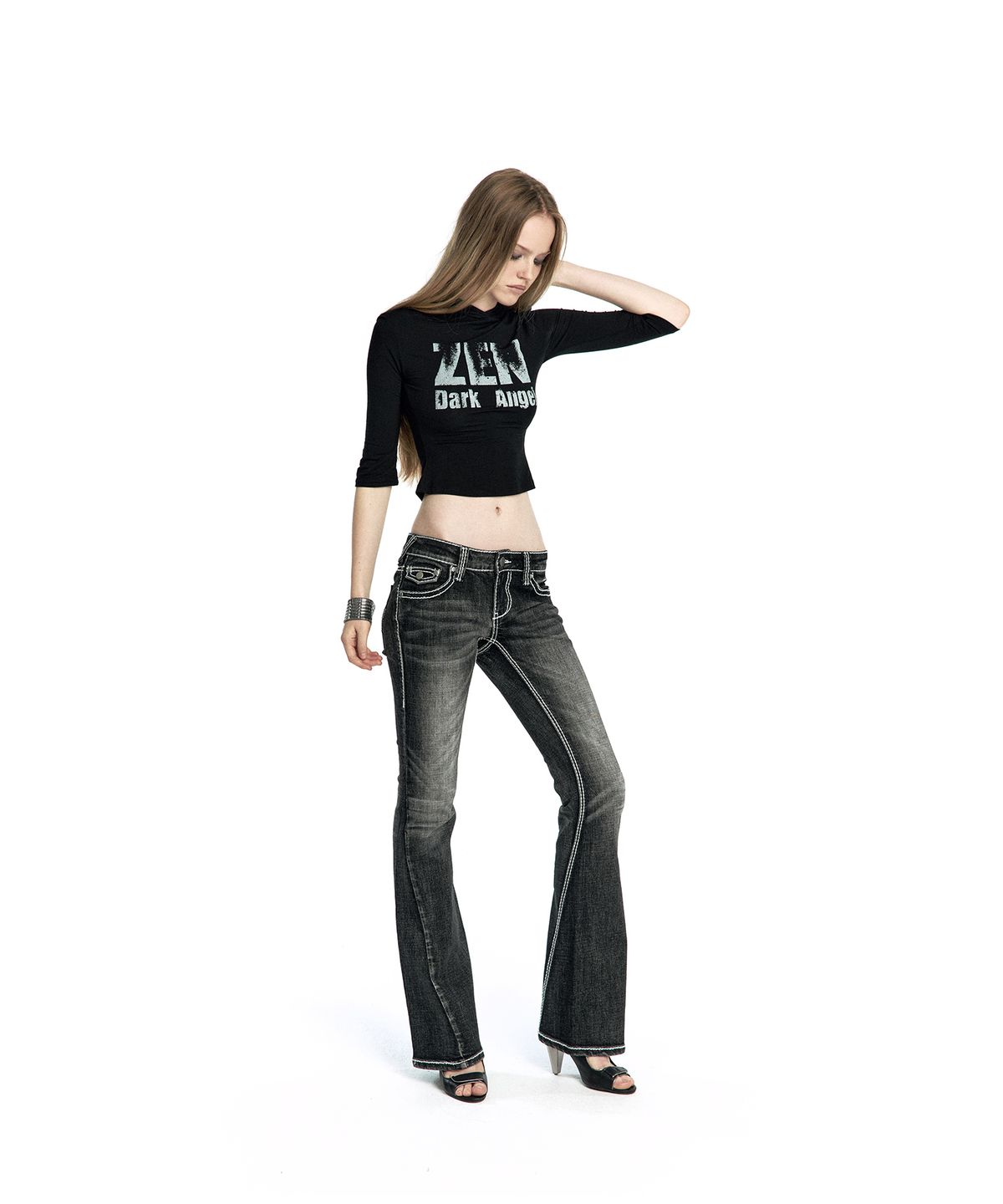 카시코(KASHIKO) Zen Angel Hoodie Top Black