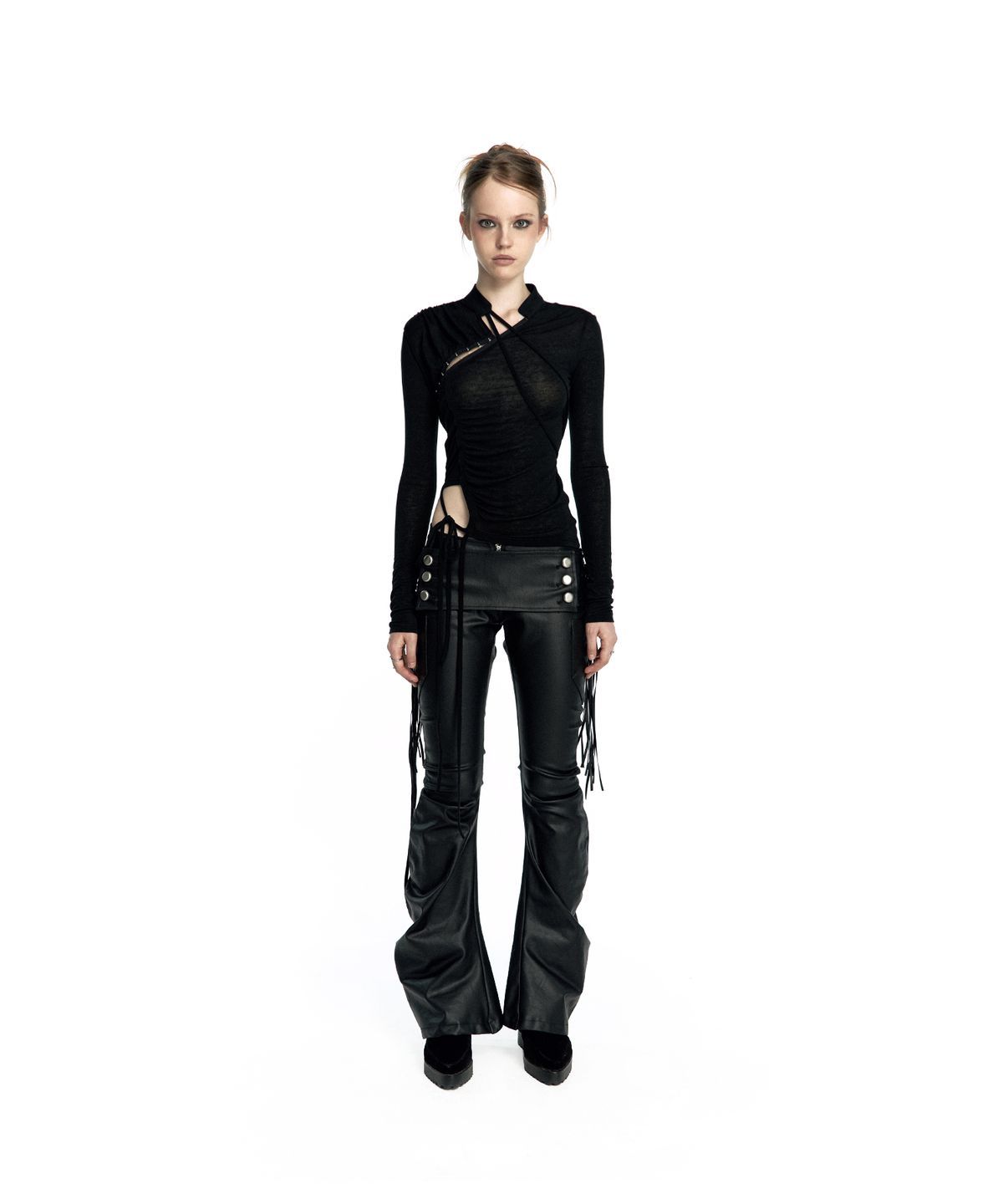 카시코(KASHIKO) Fringe Coated Jeans