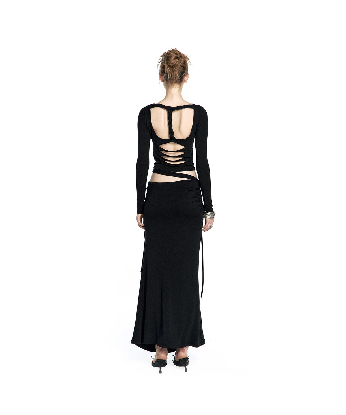 카시코(KASHIKO) Drop Fringe Asymmetric Skirt