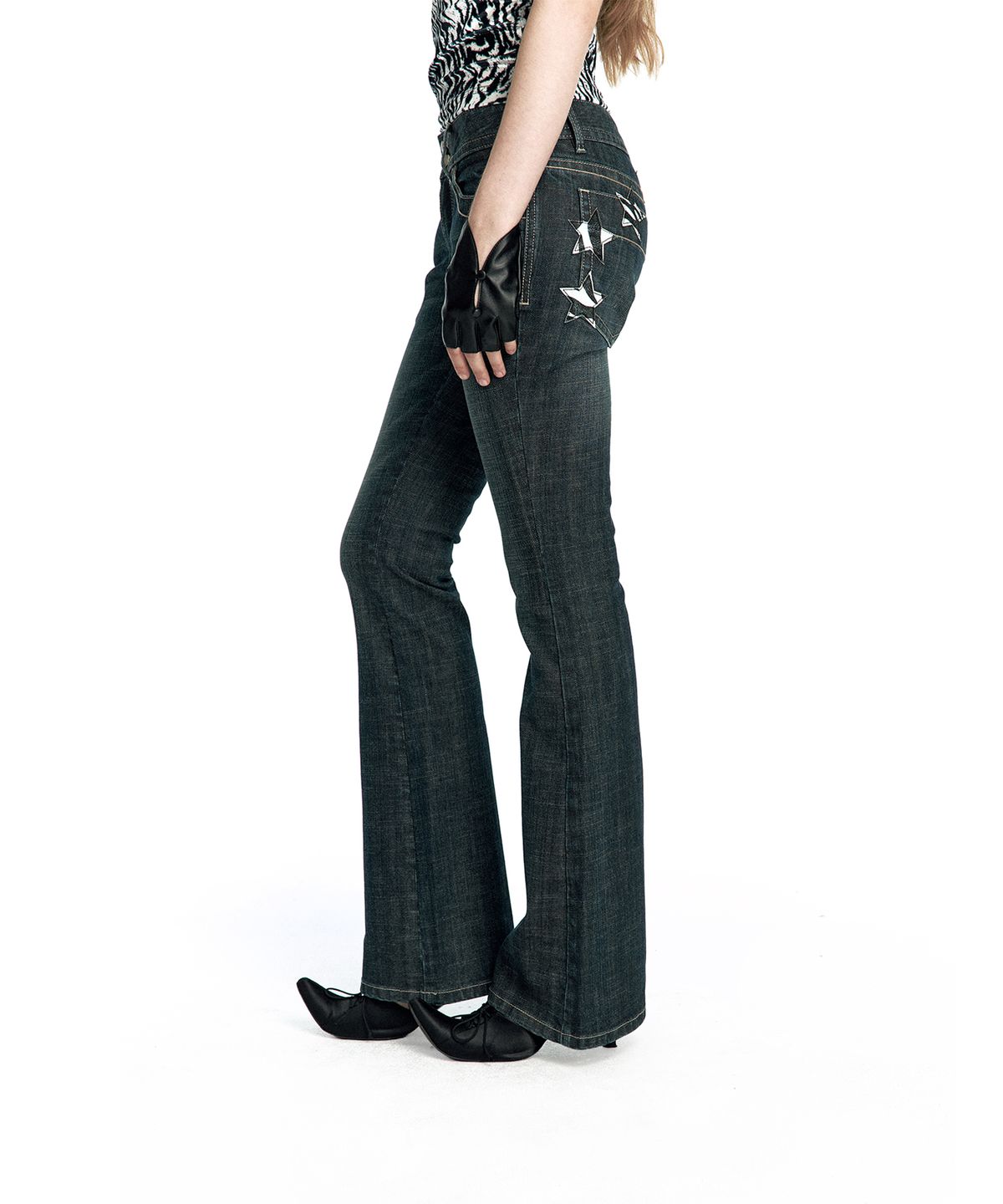 카시코(KASHIKO) Zebra Appliqué Jeans