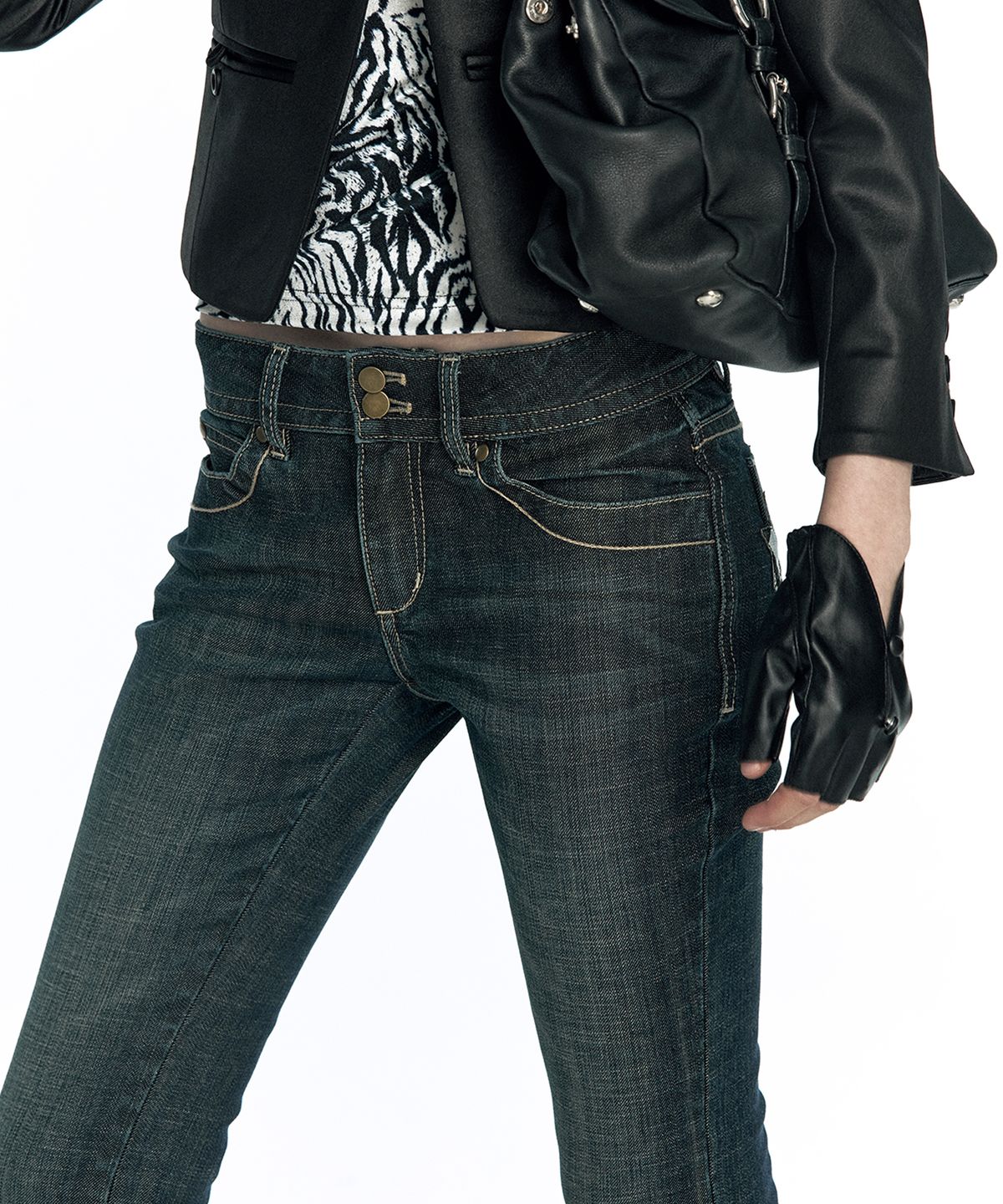 카시코(KASHIKO) Zebra Appliqué Jeans