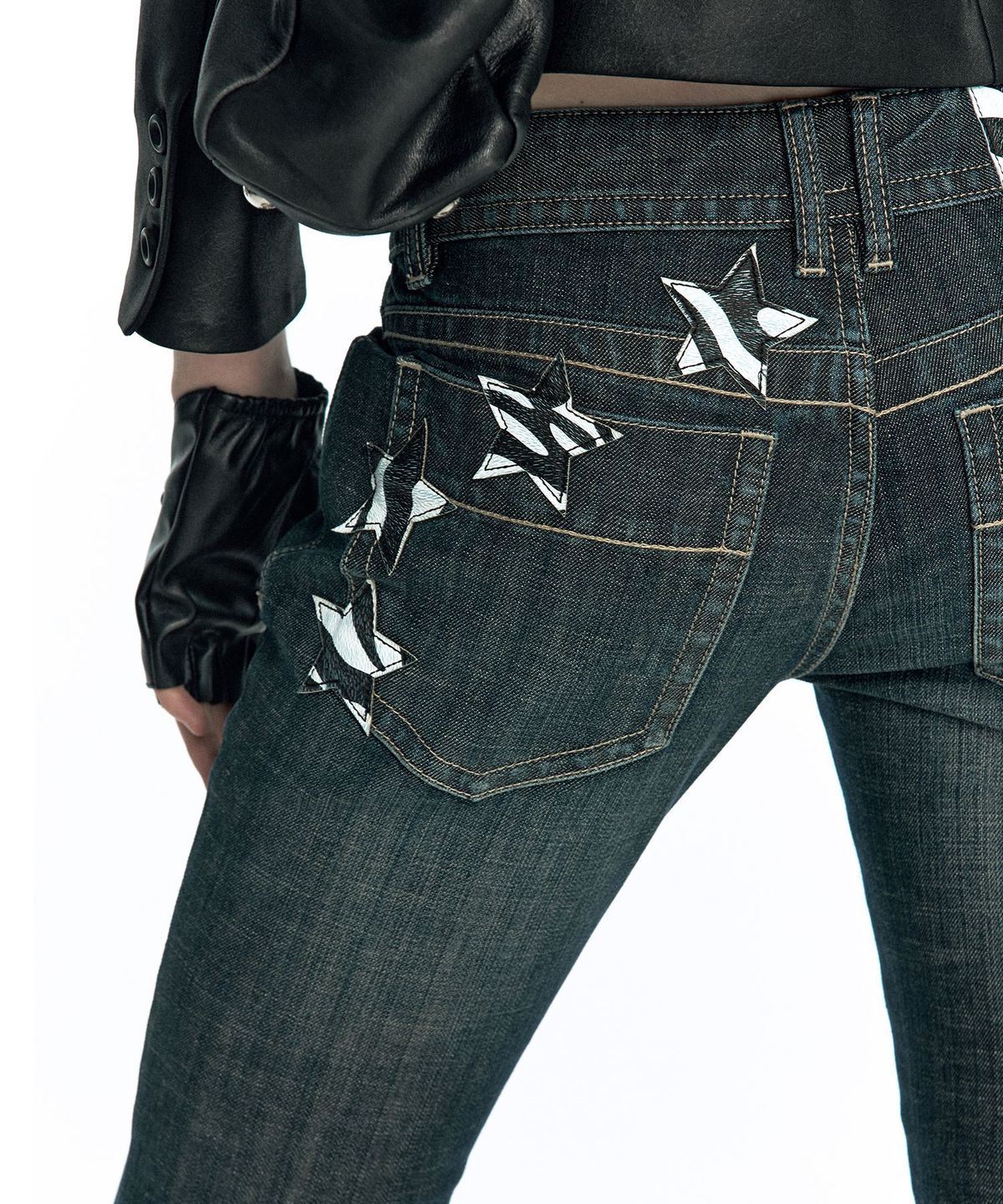 카시코(KASHIKO) Zebra Appliqué Jeans