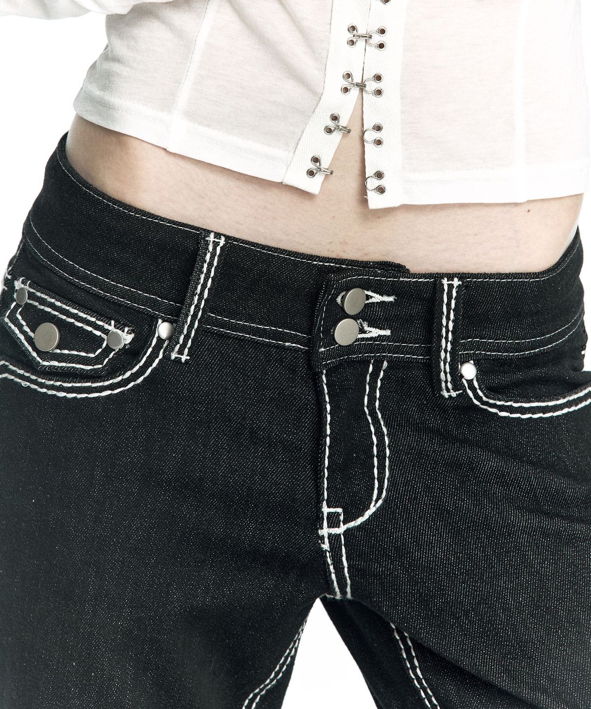 카시코(KASHIKO) Hoshi Stitch Stretch Denim Black