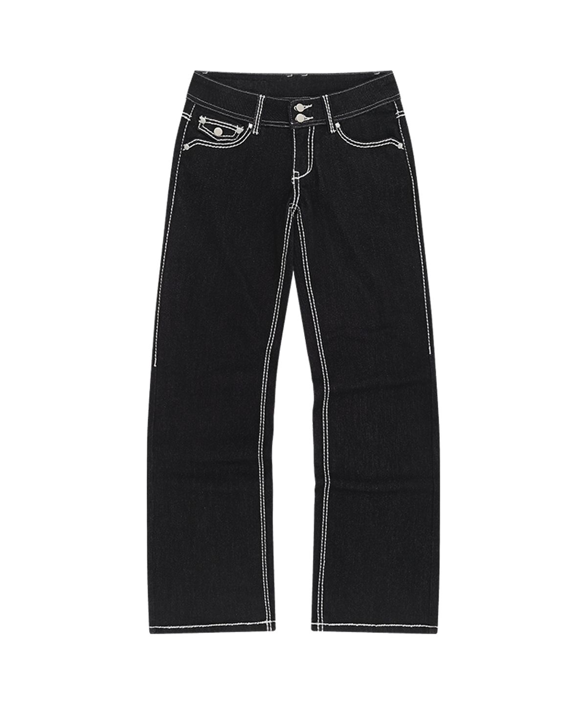 카시코(KASHIKO) Hoshi Stitch Stretch Denim Black