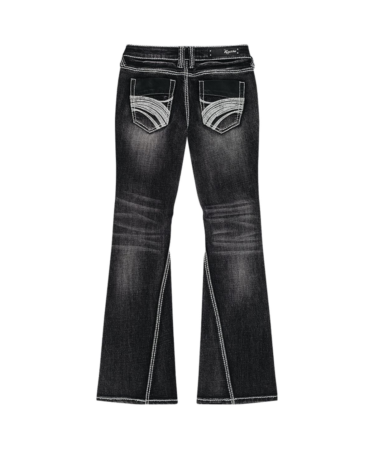 카시코(KASHIKO) Western Curve Embroidery Jeans Black