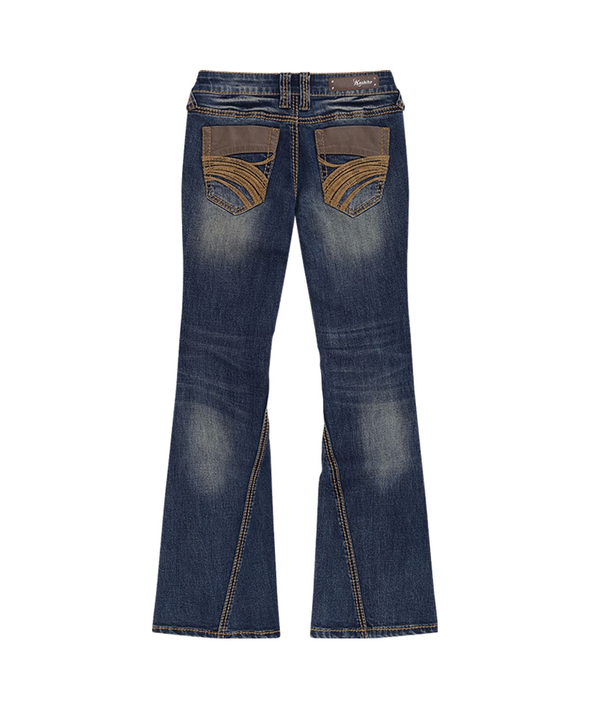 카시코(KASHIKO) Western Curve Embroidery Jeans Blue
