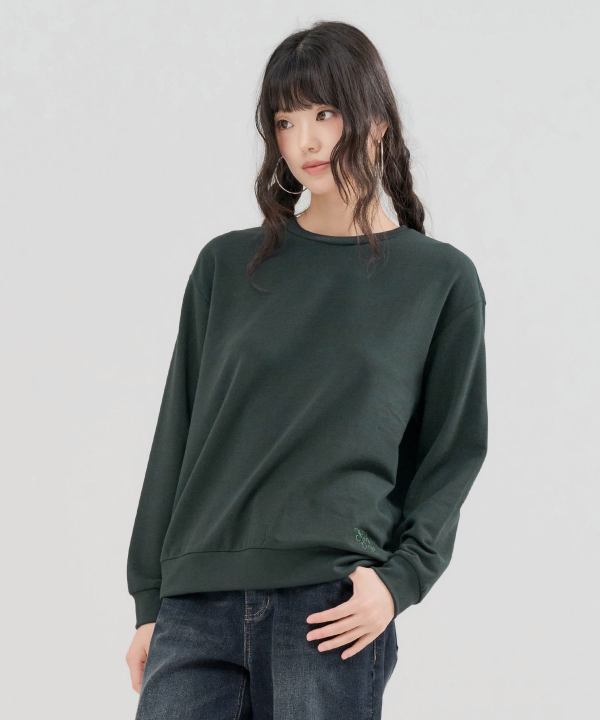 체이스컬트(CHASECULT) 여성 에센셜 데일리 약기모 맨투맨 티셔츠-FFRG5171C0C