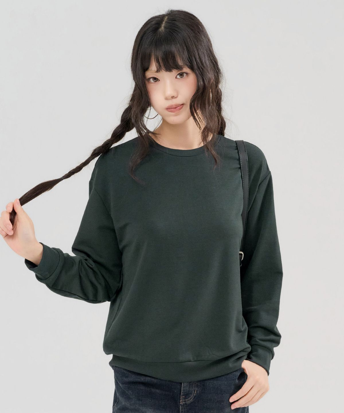 체이스컬트(CHASECULT) 여성 에센셜 데일리 약기모 맨투맨 티셔츠-FFRG5171C0C