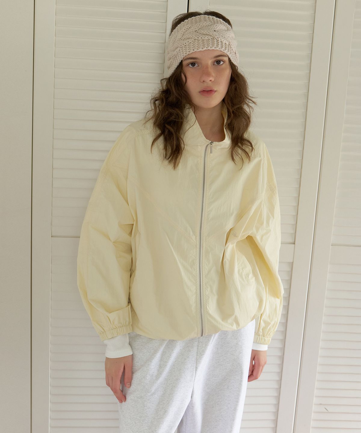 리엘(RE L) Hay wind jacket (custard)