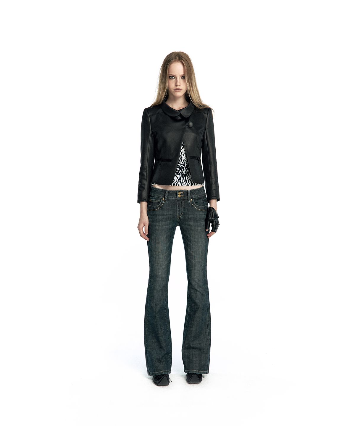 카시코(KASHIKO) Quarter Cut High-Neck Jacket Black