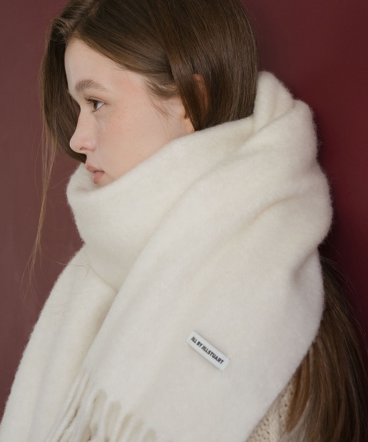 질바이질스튜어트(JILL BY JILLSTUART) 울 혼방 프린지 머플러 - 2colors
